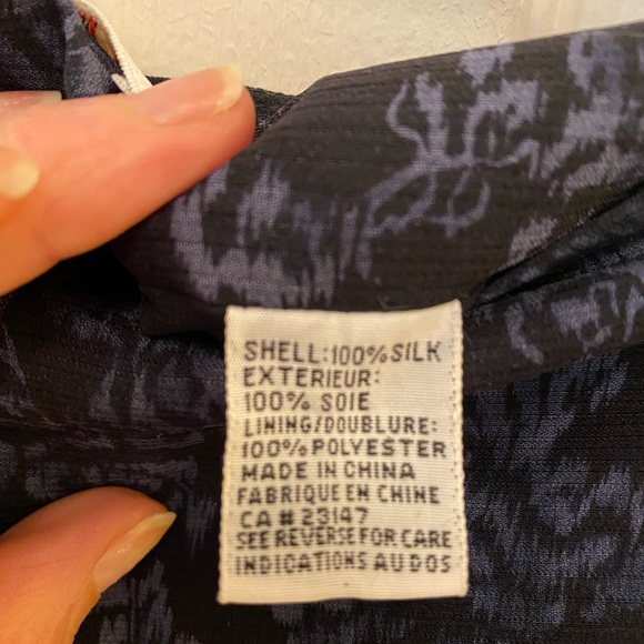 Talbots silk wrap skirt, lively indigo pattern 12 - Picture 3 of 6